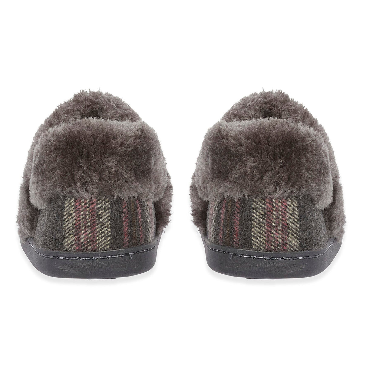 Jo - Joe Heritage Cosy Check Mule With Faux Fur Trim (Size 3) - Pebble 8332314 5