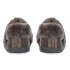Jo - Joe Heritage Cosy Check Mule With Faux Fur Trim (Size 3) - Pebble