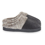Jo - Joe Trixie Faux Fur Trim Mule Indoor Slippers (Size 4) - Charcoal
