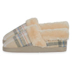 Jo - Joe Heritage Cosy Check Mule With Faux Fur Trim (Size 6) - Oatmeal