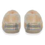 Jo - Joe Heritage Cosy Check Mule With Faux Fur Trim (Size 6) - Oatmeal