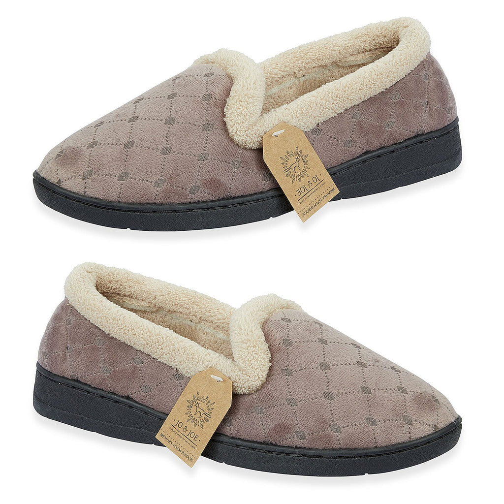 Jo & Joe Ladies Slipper (Size 8) - Grey & Brown