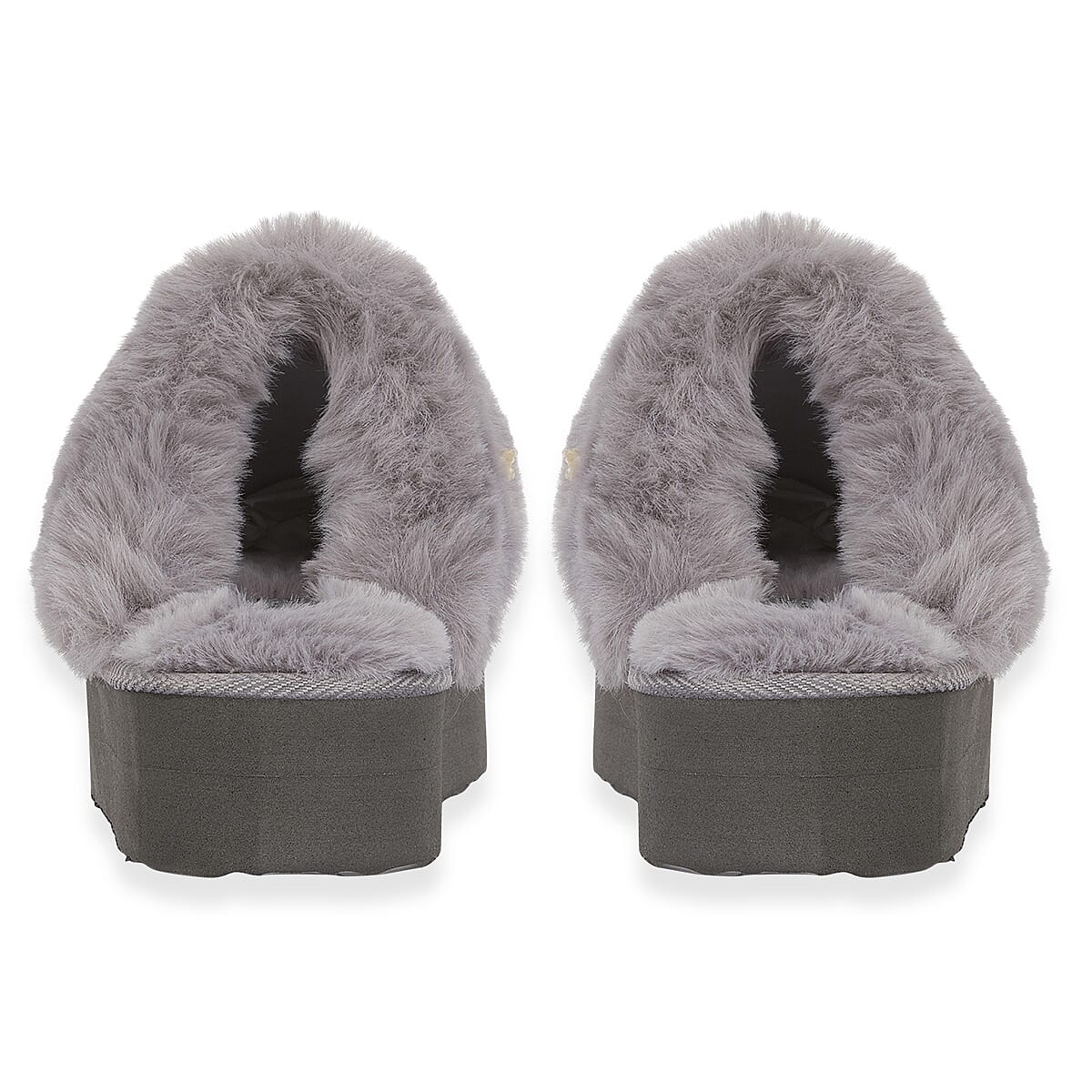 Jo - Joe Ladies Warm Fleece Lined Mules (Size 5) - Grey 8334490 3