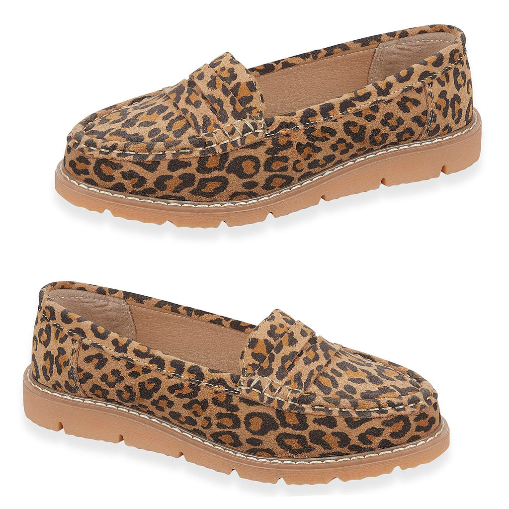 Jo - Joe Shore Leopard Print Suede Loafers (Size 5) - Leopard