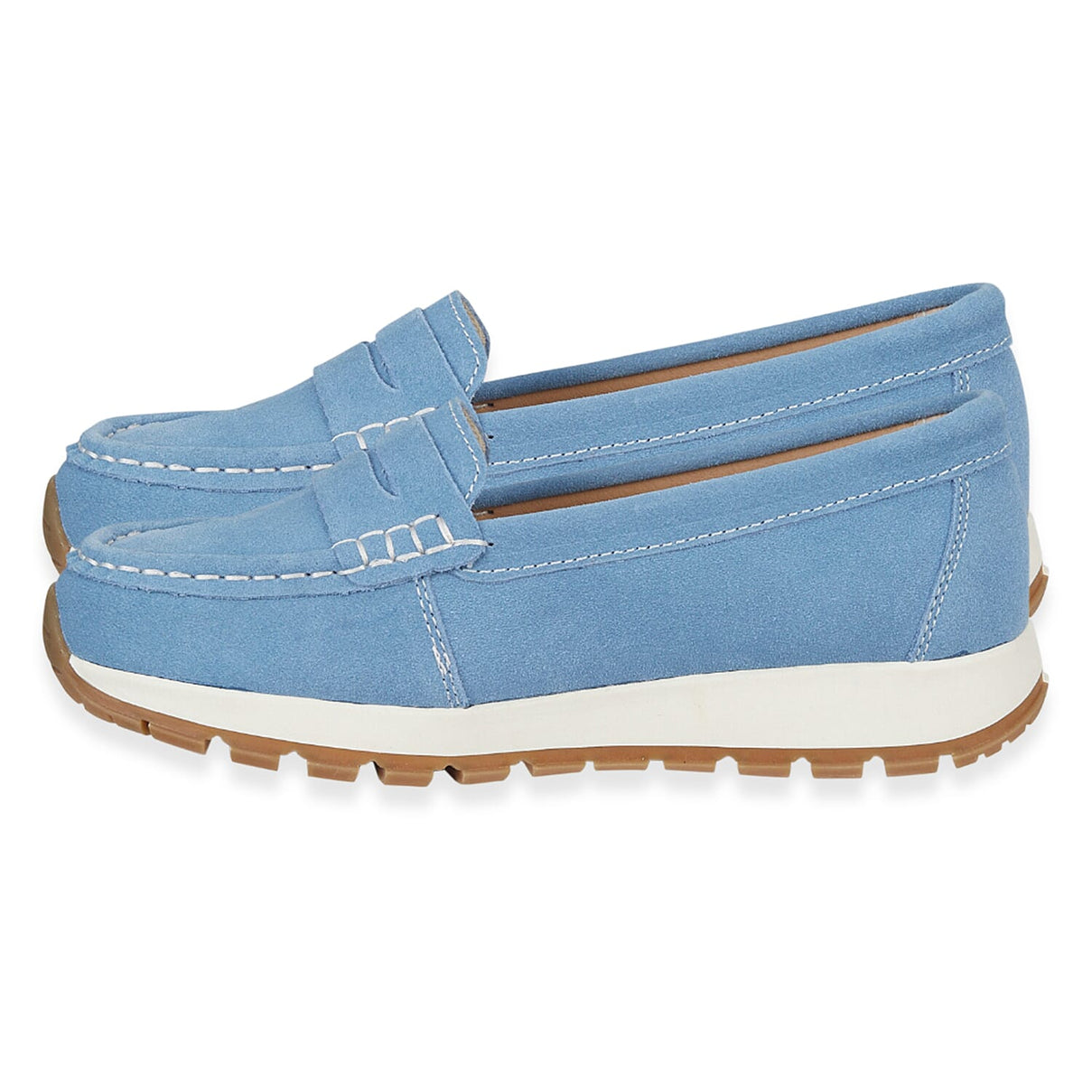 Jo &amp; Joe Ladies Lima Genuine Suede Loafer With Chunky Cushioning Sole (Size 7) - Powder Blue V32527761 1