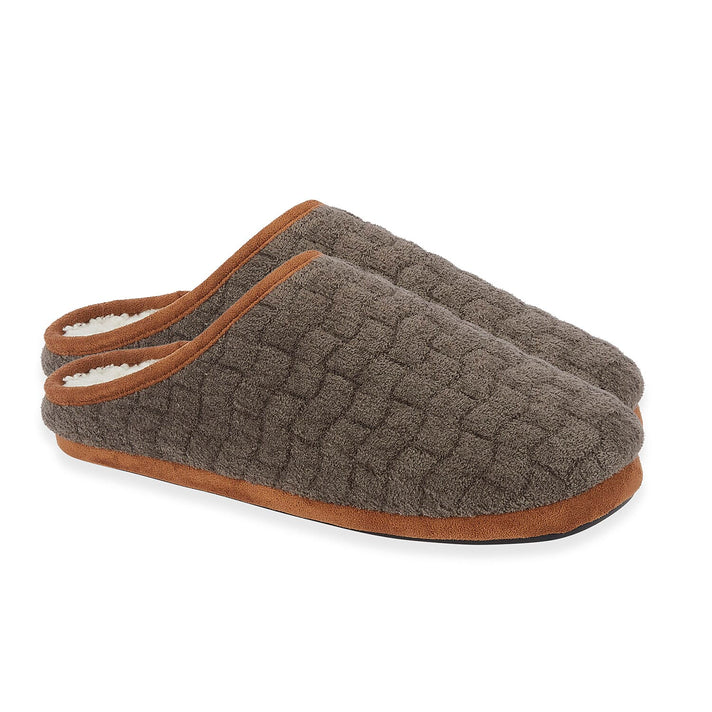 Jo - Joe Mens Quilted Fleece Lined Mule Slipper (Size 10) - Khaki 8376307 1