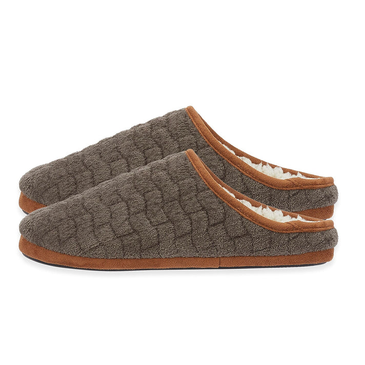 Jo - Joe Mens Quilted Fleece Lined Mule Slipper (Size 10) - Khaki 8376307 2