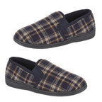 Jo-Joe Carl Mens Checked Slip-On Slippers (Size 10) - Navy