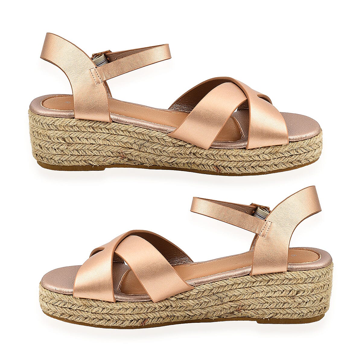 Jo &amp; Joe Sunny Cross Strap Low Platform Wedge Sandal (Size 4) - Rose 7766258 2