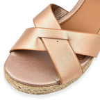 Jo & Joe Sunny Cross Strap Low Platform Wedge Sandal (Size 4) - Rose