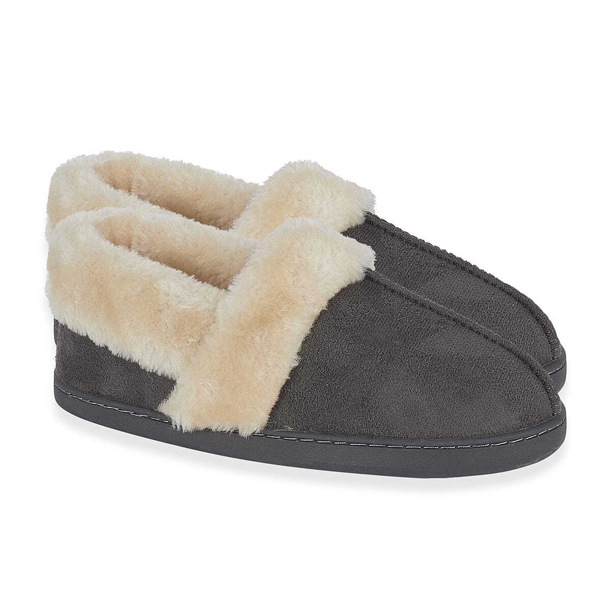 Jo - Joe Ultra Soft Edale Faux Suede BRAEMAR With Sherpa Fur Lining (Size 3) - Grey 8333652 3