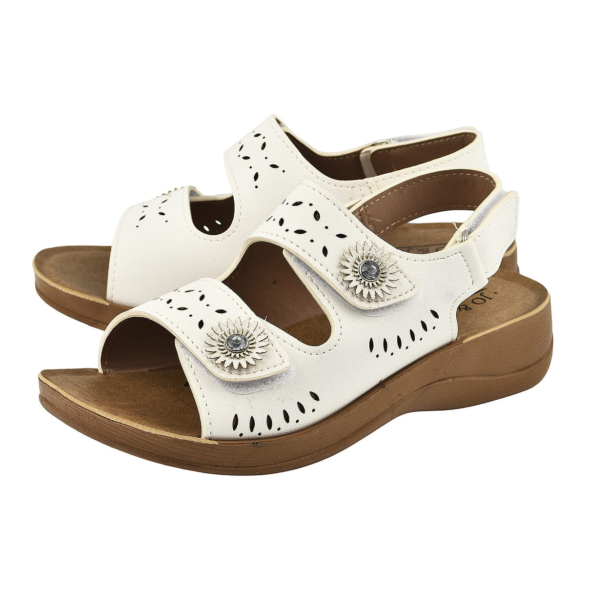 Jo and Joe Twin Touch Fasten Sandal - White 7765893 0