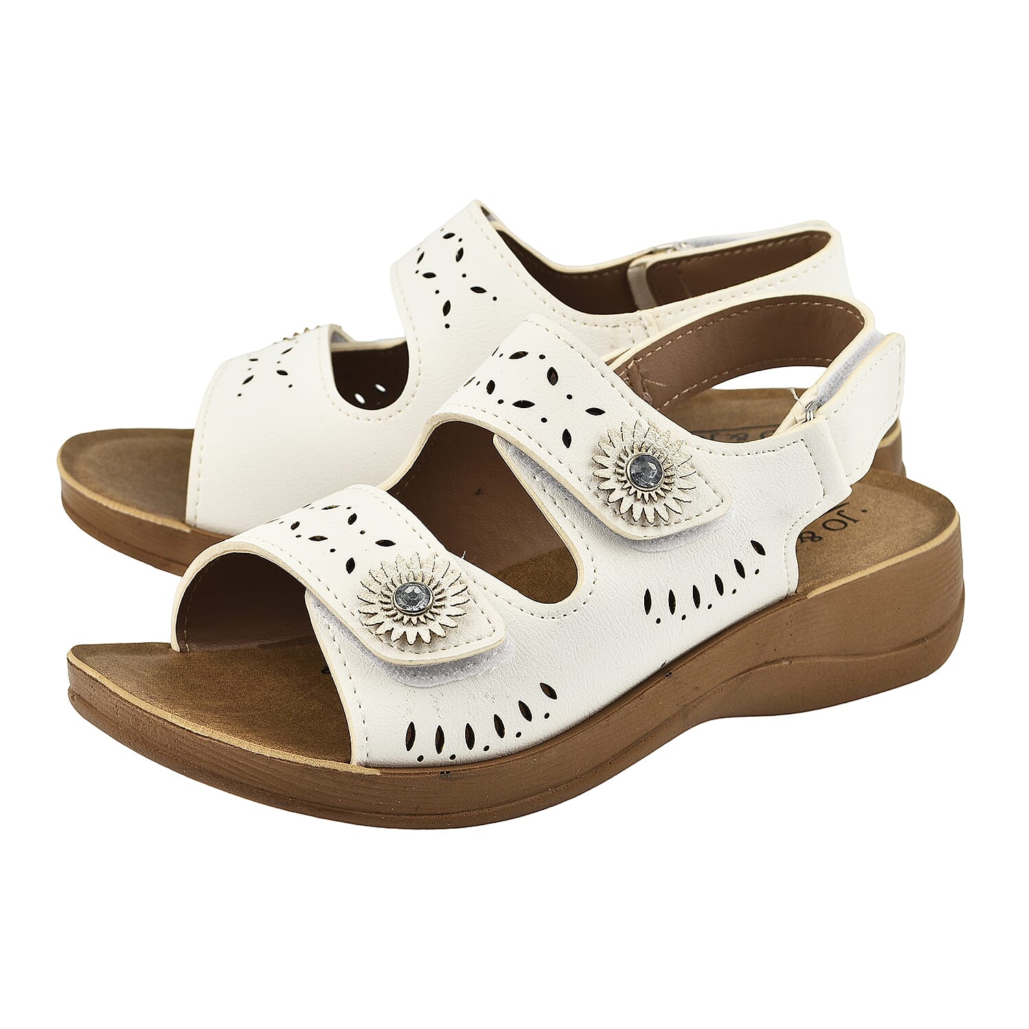 Jo and Joe Twin Touch Fasten Sandal - White 7765893 0