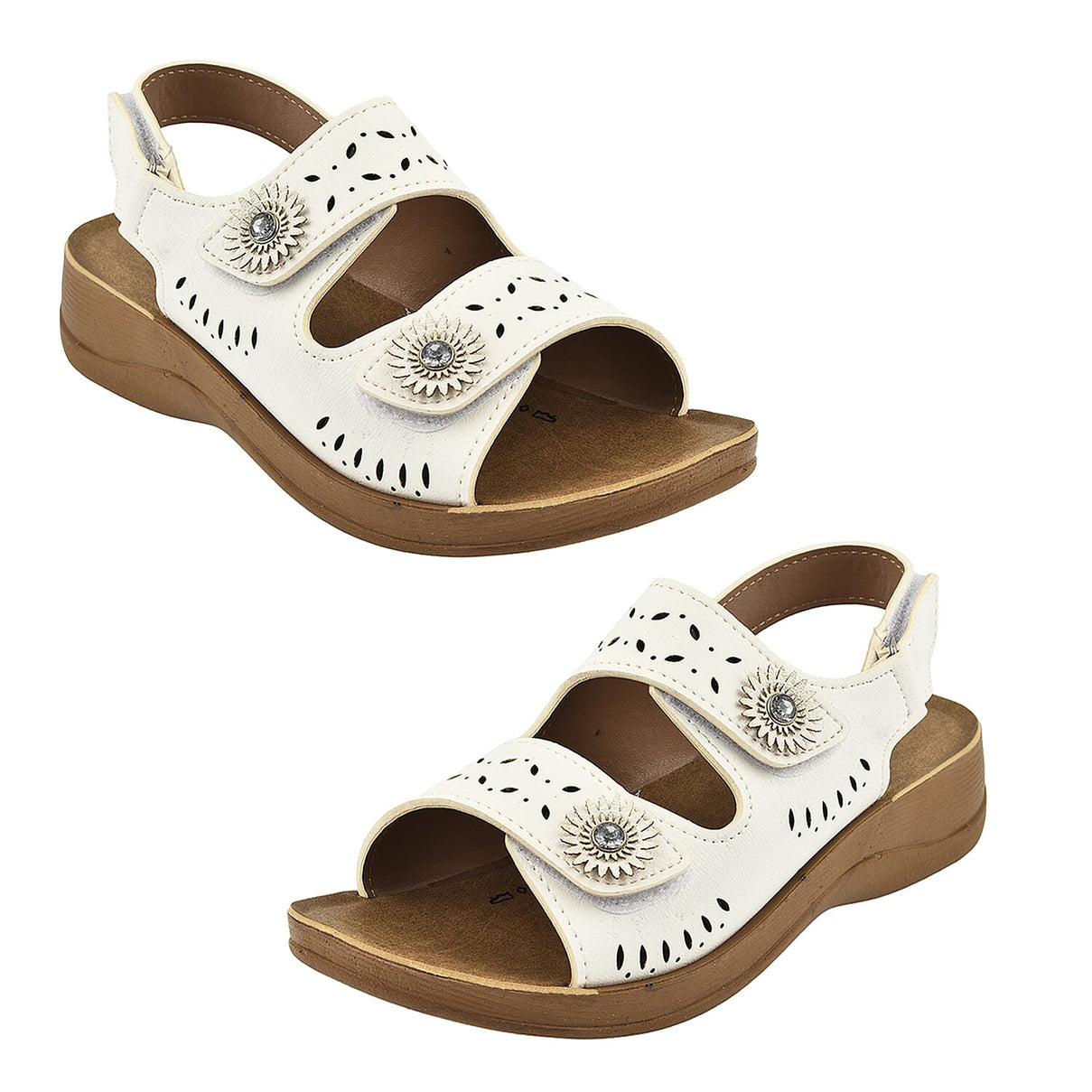 Jo and Joe Twin Touch Fasten Sandal - White 7765893 2