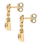 Natural John Saul Ruby & Moissanite Dangle Earrings in 18K Vermeil YG Plated Sterling Silver