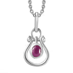 Natural John Saul Ruby Pendant with Chain (Size 20) in Platinum Overlay Sterling Silver