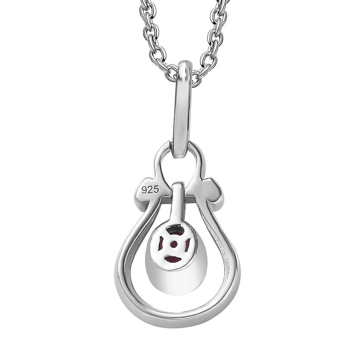 Natural John Saul Ruby Pendant with Chain (Size 20) in Platinum Overlay Sterling Silver 4267337 3