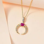 Natural John Saul Ruby Pendant with Chain (Size 20) in Platinum & 18K Vermeil YG Plated Sterling Silver