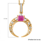 Natural John Saul Ruby Pendant with Chain (Size 20) in Platinum & 18K Vermeil YG Plated Sterling Silver