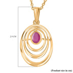 Natural John Saul Ruby Pendant with Chain (Size 20) in 18K Vermeil YG Plated Sterling Silver