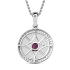 Natural John Saul Ruby & Natural Zircon Pendant with Chain (Size 20) in Platinum Overlay Sterling Silver 1.58 Ct