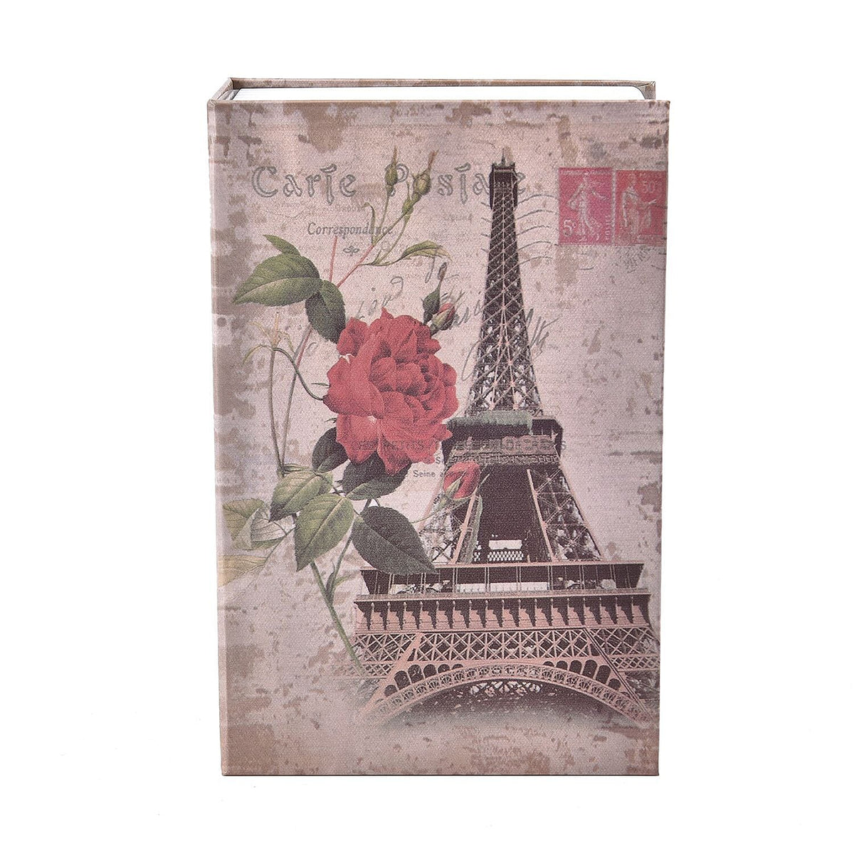Eiffel Tower Pattern Book Safe with Combination Lock (Size 18x11x5 Cm) - Khaki 7021716 0