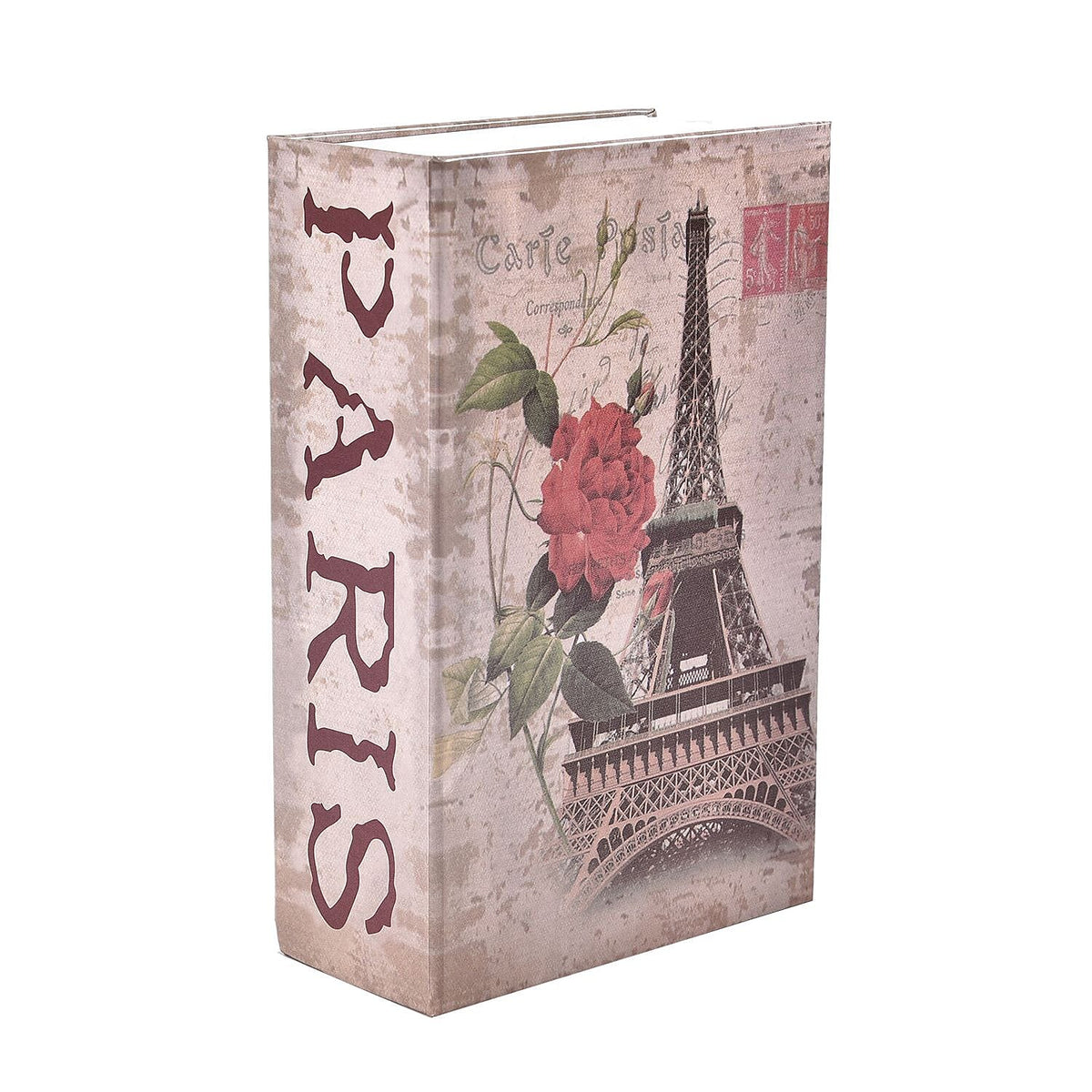 Eiffel Tower Pattern Book Safe with Combination Lock (Size 18x11x5 Cm) - Khaki 7021716 3