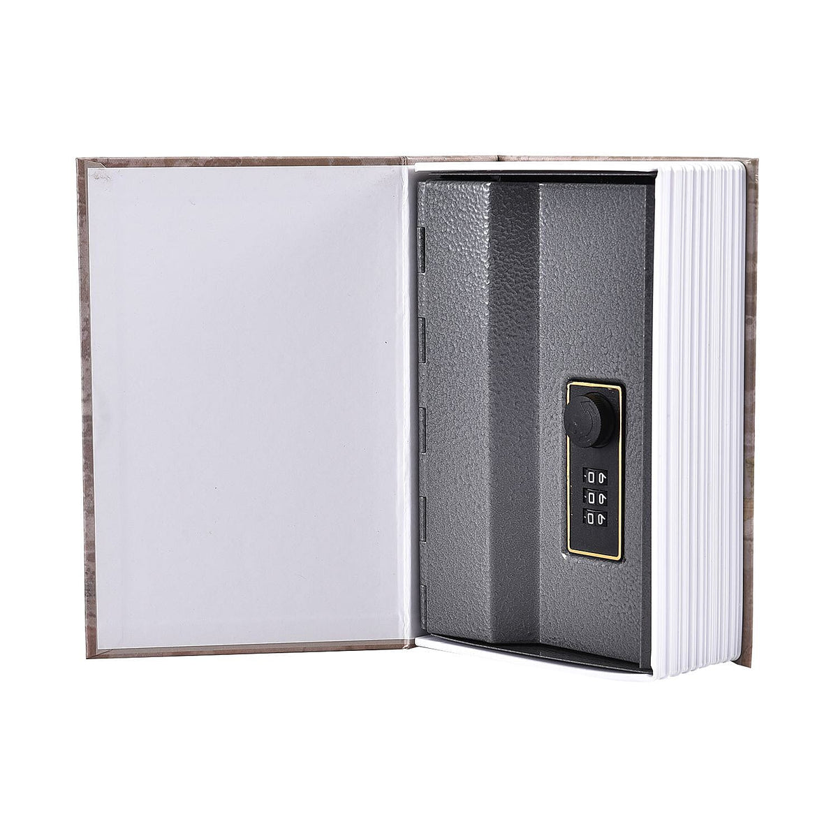 Eiffel Tower Pattern Book Safe with Combination Lock (Size 18x11x5 Cm) - Khaki 7021716 5
