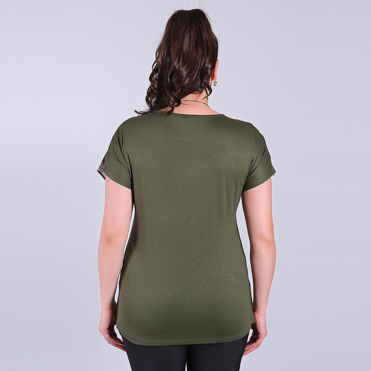 Jovie Graphic Pattern Short Sleeves Blouse - Khaki 3826860 1