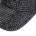 Jovie Cotton Rhinestone Bling Front Hat with Adjustable Strap (Size 58x16 Cm) - Black