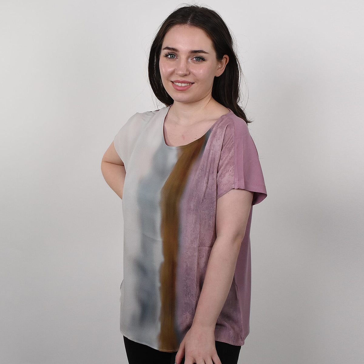 Jovie Watercolour Inspired Stripe Pattern Blouse For Women 3841696 1