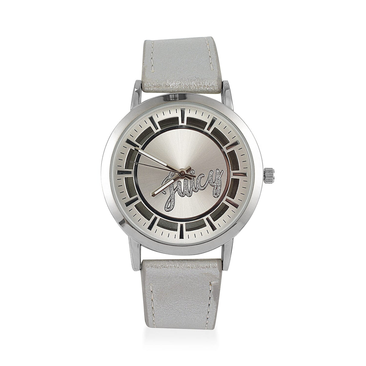 Juicy Couture Analog Ladies Watch in Mineral Glass with Leather Strap - Silver 7571435 0