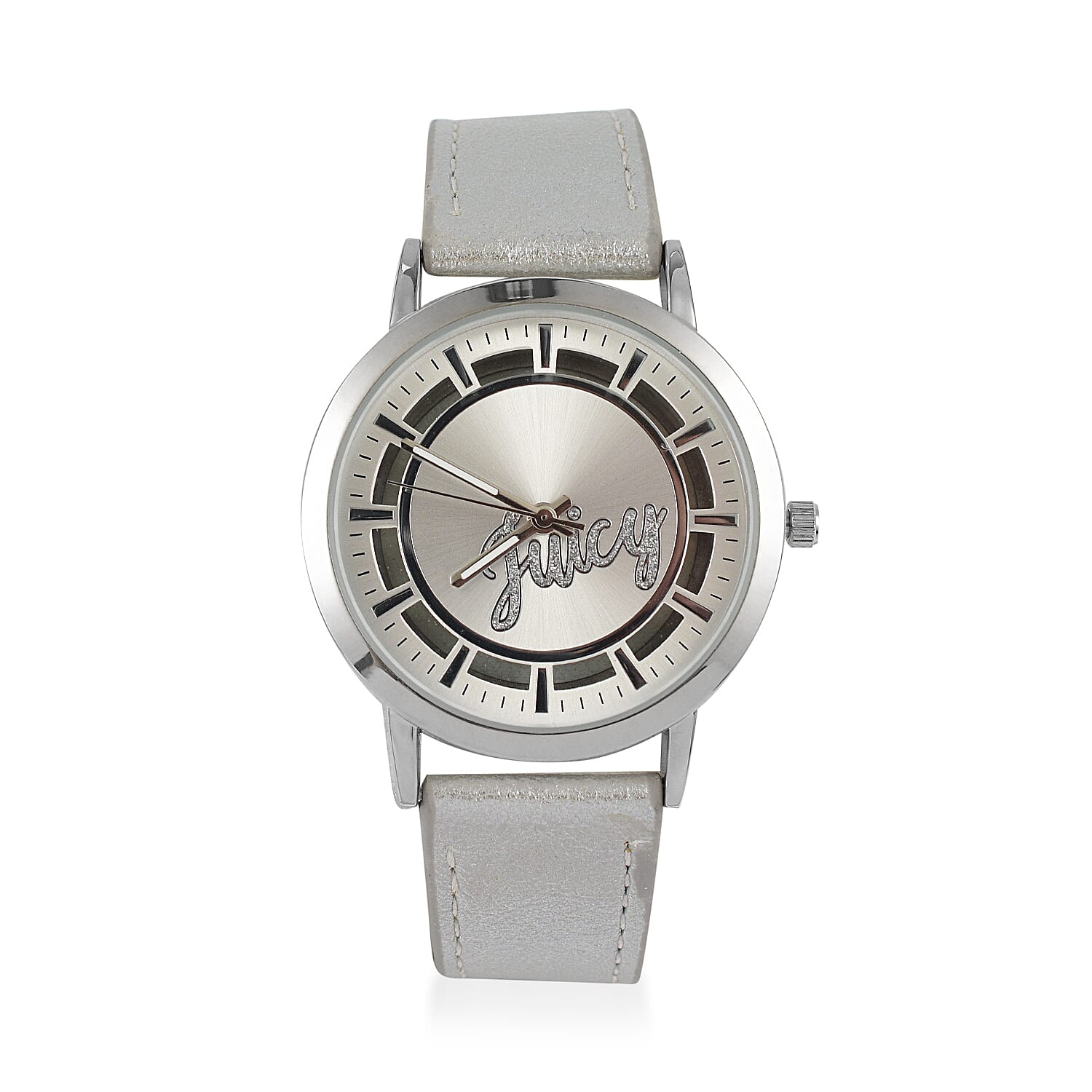 Juicy Couture Analog Ladies Watch in Mineral Glass with Leather Strap - Silver 7571435 0