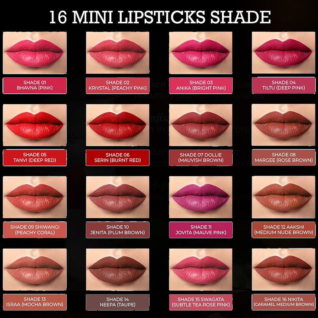 One Time Closeout - Just Herbs-Herb Enriched Set of 16 Micro-Mini Ayurvedic Lipsticks Kit