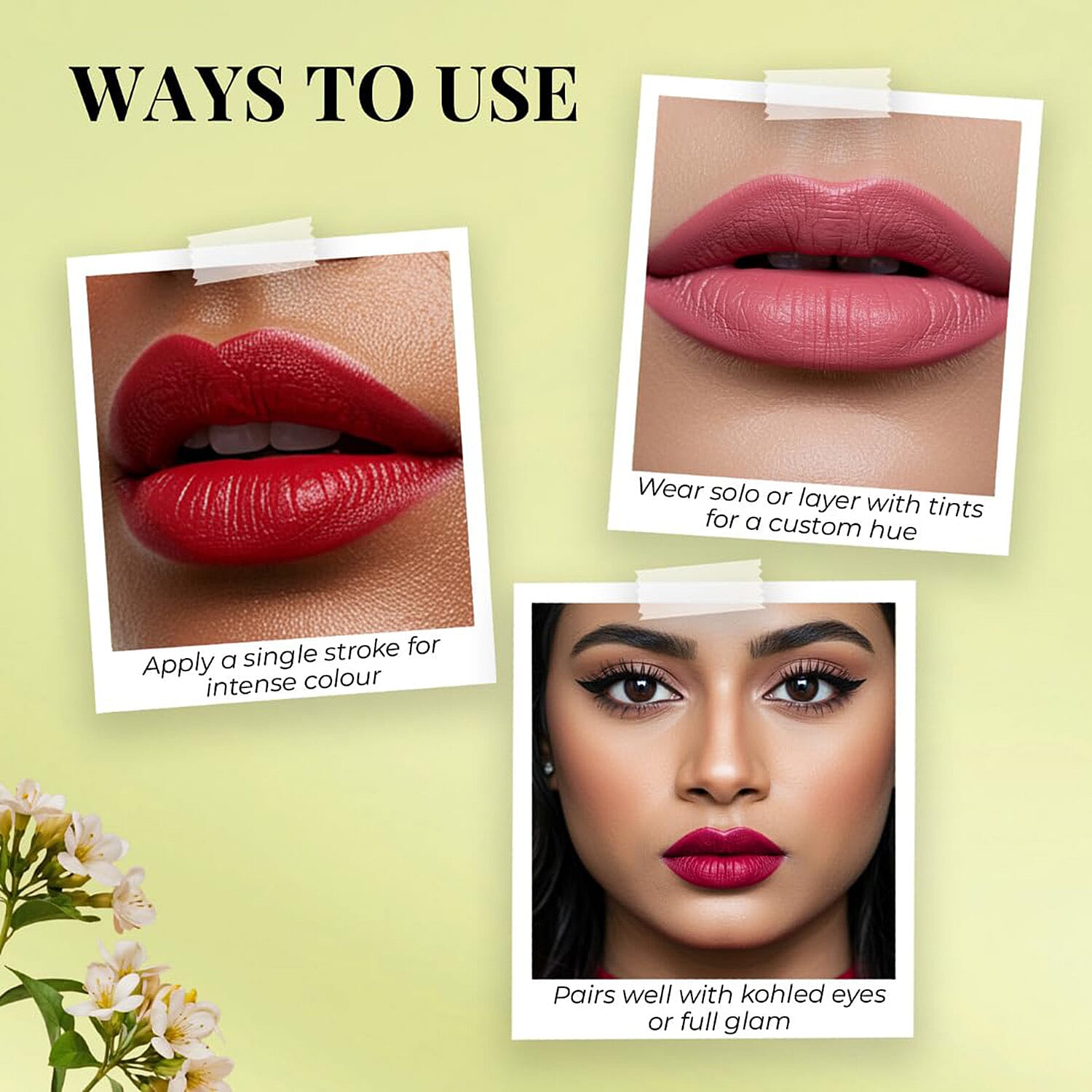 Just Herbs: Set of 5 - Ayurvedic Liquid Matte Finish Lipstick Make Up Kit - Deeps and Reds 8201619 9
