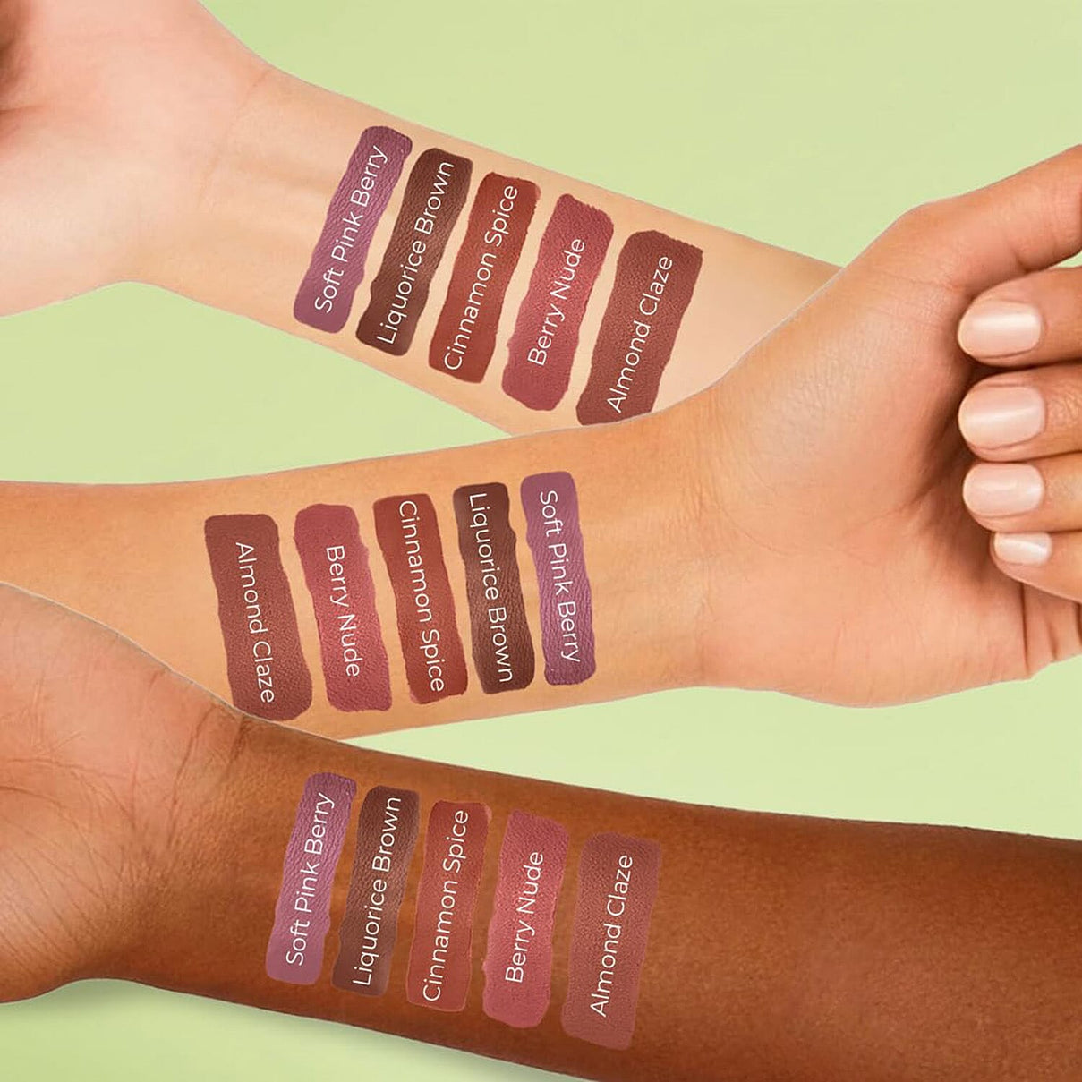 Just Herbs: Set of 5 - Ayurvedic Liquid Matte Finish Lipstick Make Up Kit - Nudes and Brown 8201620 7