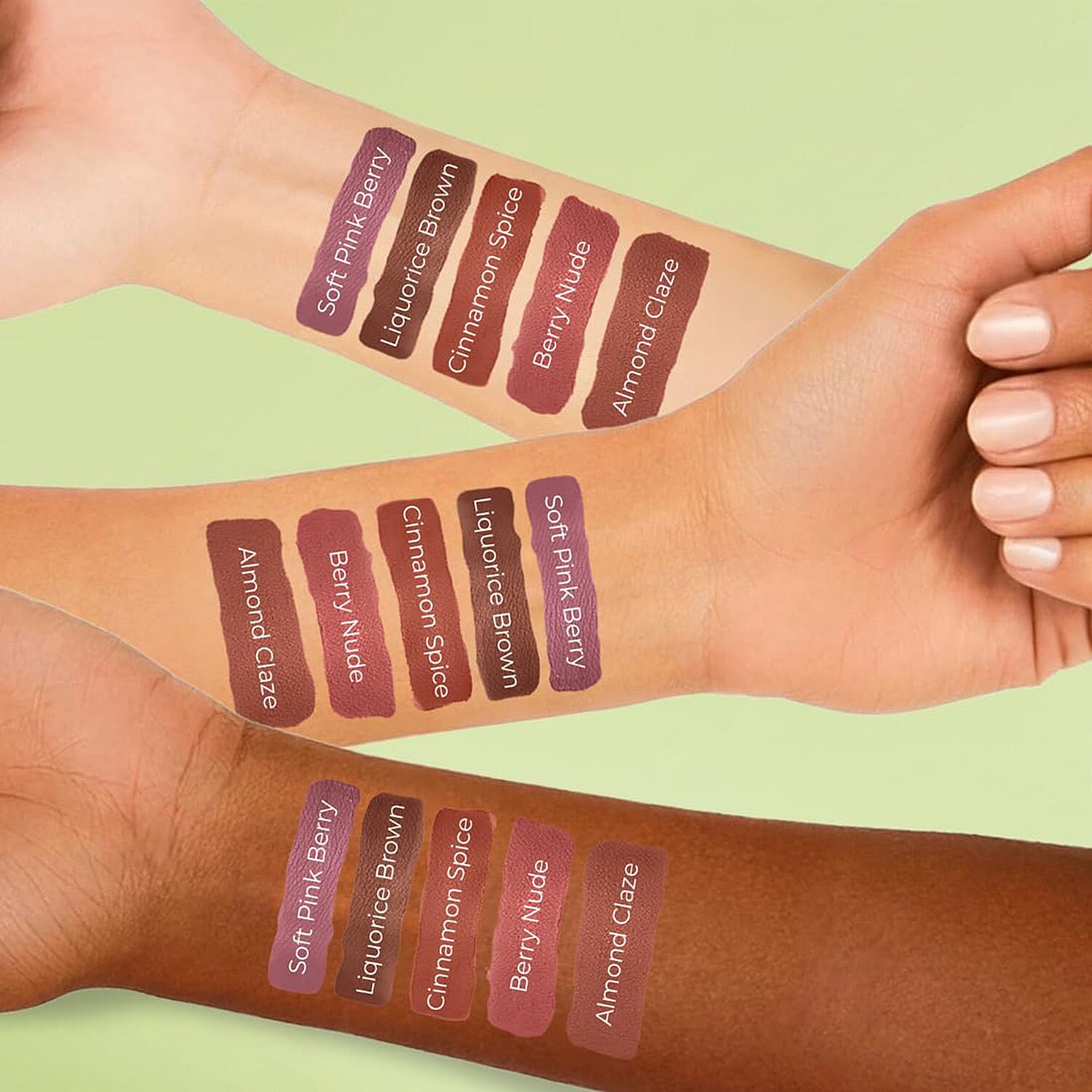 Just Herbs: Set of 5 - Ayurvedic Liquid Matte Finish Lipstick Make Up Kit - Nudes and Brown 8201620 7