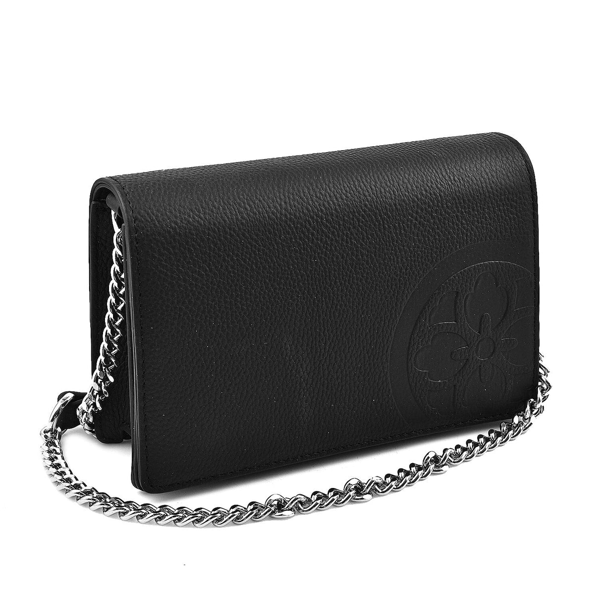 KTD by Kenzo Takada Leather Crossbody Bag with Embossed Monogram - Black 7514939 0