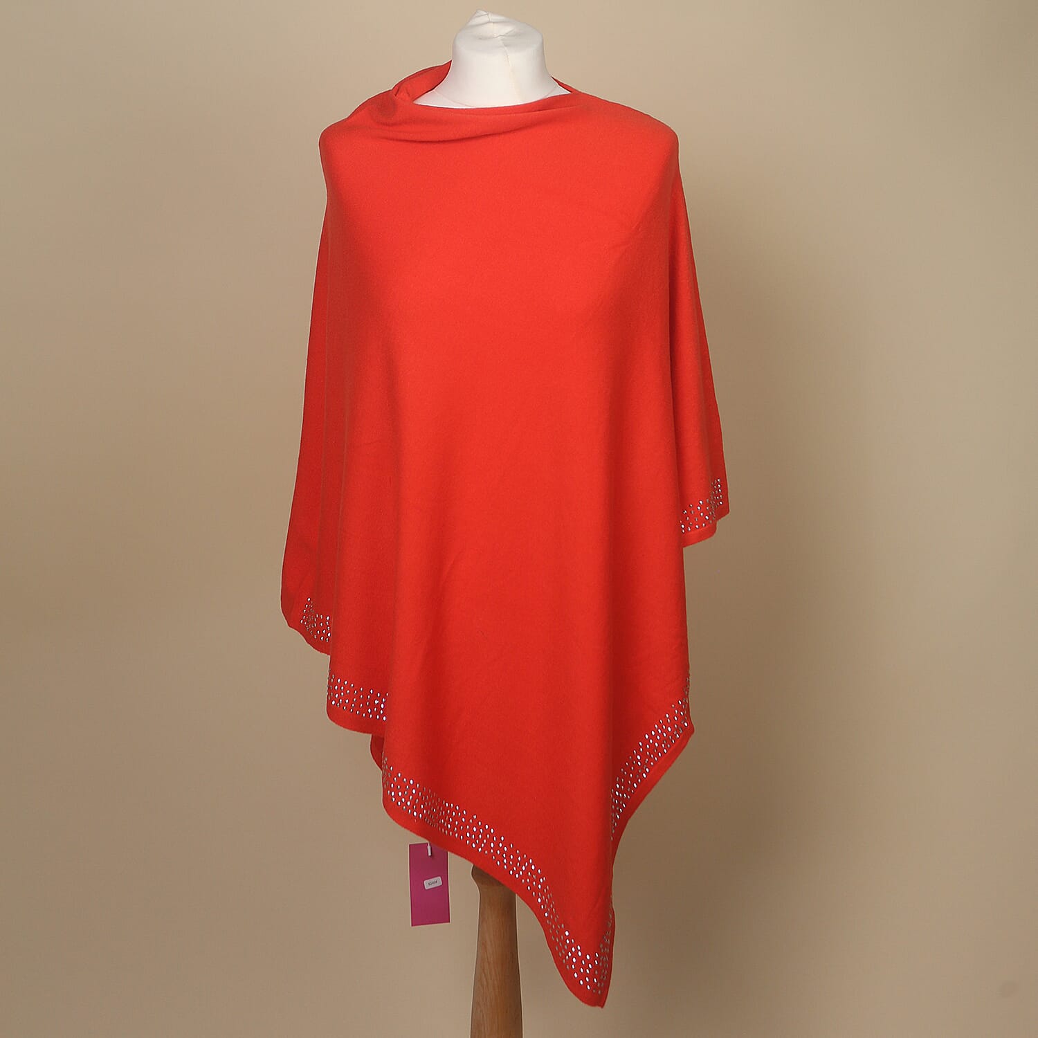 KRIS ANA Diamonte Trim Poncho - Orange 6900598 0