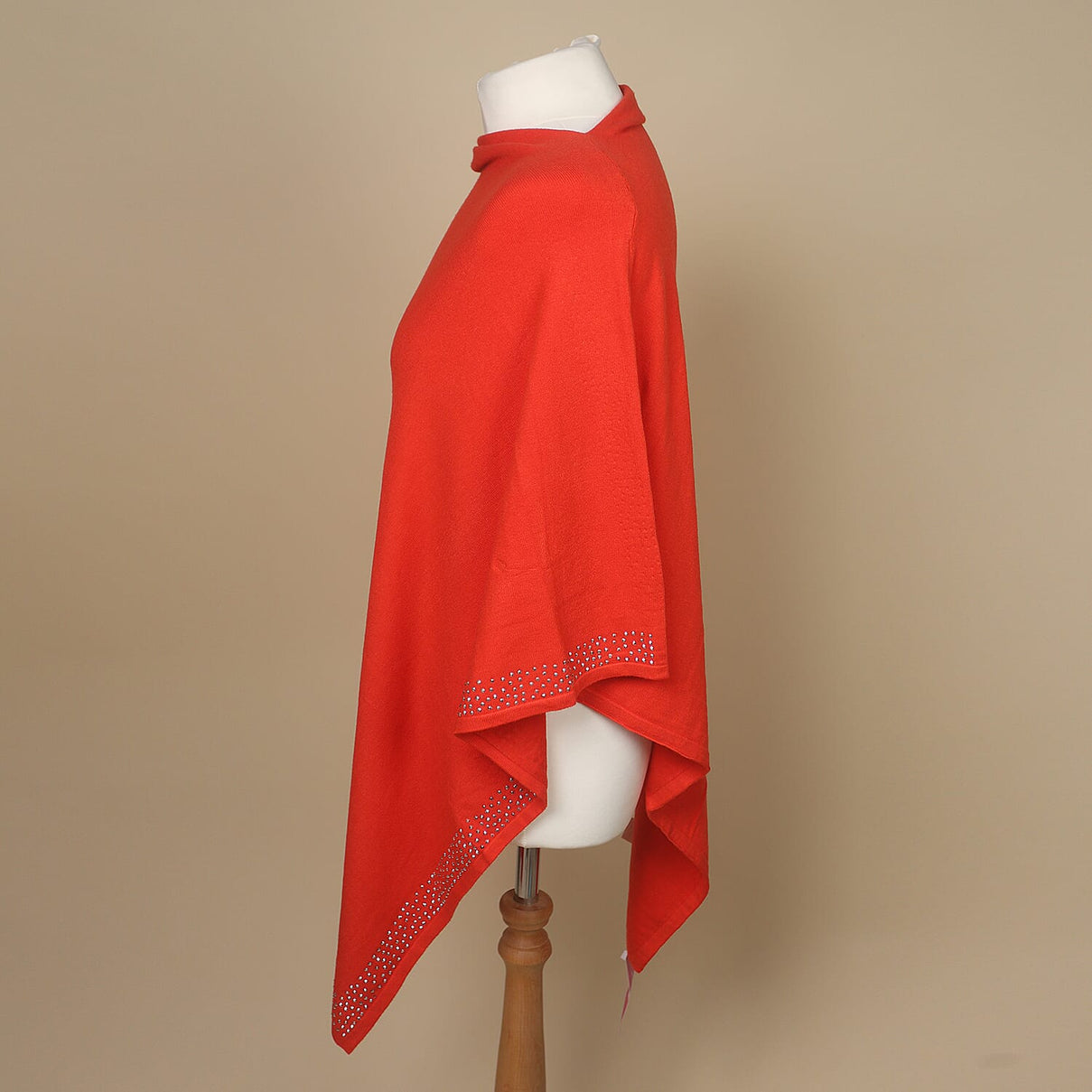 KRIS ANA Diamonte Trim Poncho - Orange 6900598 2