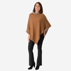 Kris Ana Contrast Taupe and Beige Poncho 8-18