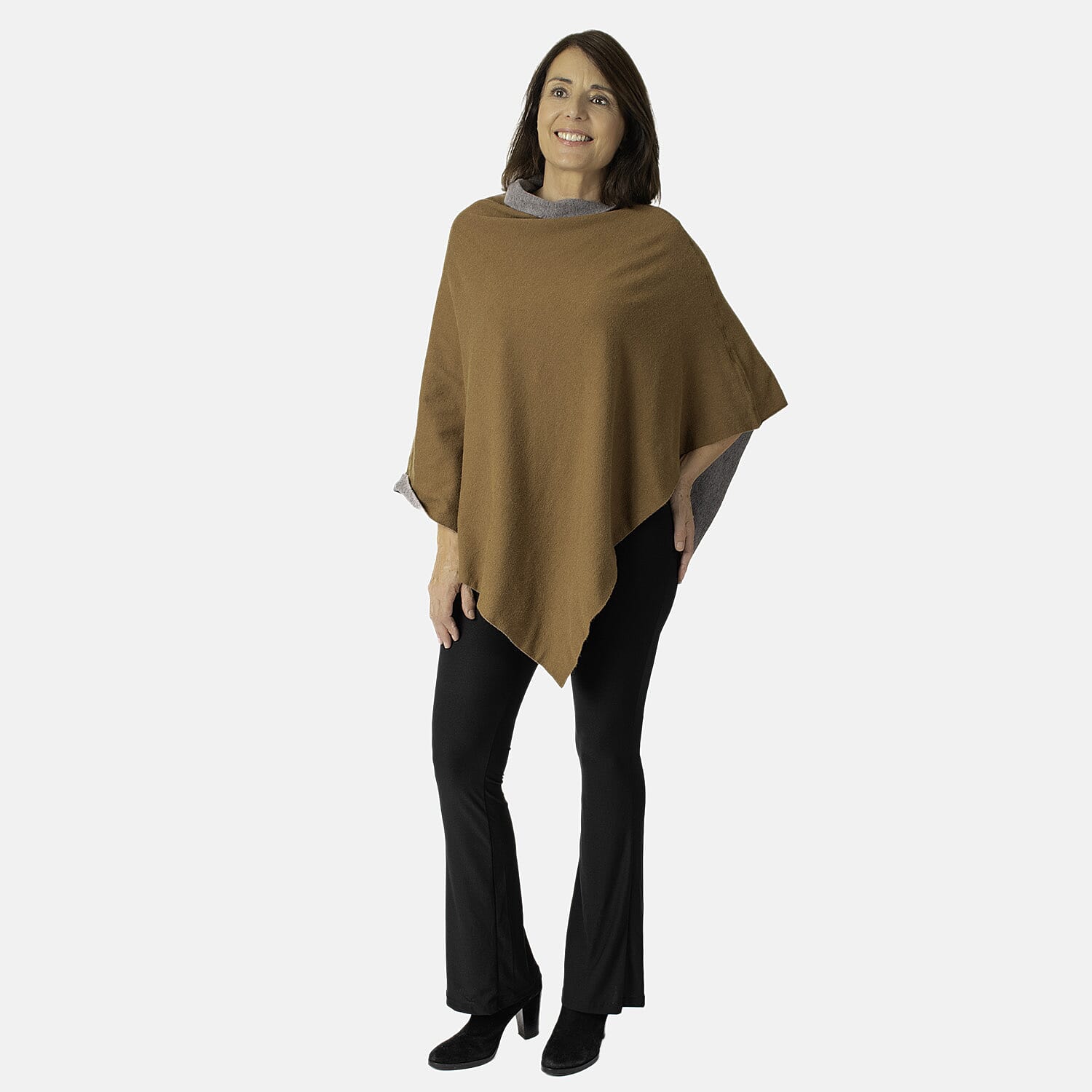 KRIS ANA Reversible Women's Poncho - Taupe 6880907 0