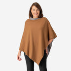 Kris Ana Contrast Taupe and Beige Poncho 8-18