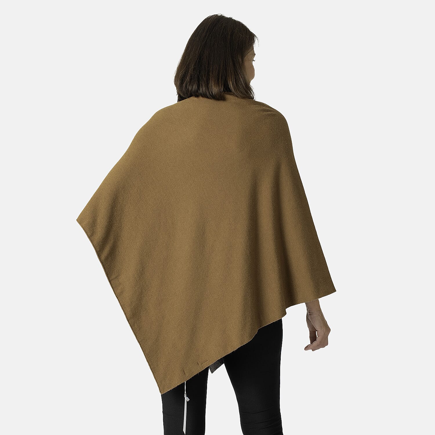 KRIS ANA Reversible Women's Poncho - Taupe 6880907 3