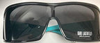 Karl Lagerfeld Rectangular Mask Sunglasses with 100% UV Protection - Black & Blue
