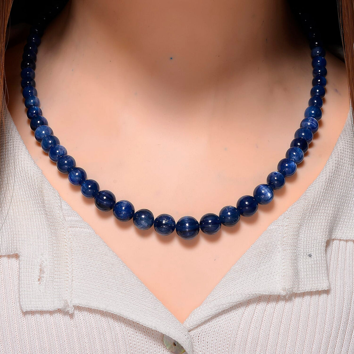 Tucson Find - Kashmir Blue Kyanite Necklace (Size - 20-2 Ext) with Lobster Clasp in Yellow Gold Plated Sterling Silver 290.00 Ct. 8185707 2