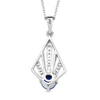AAA Natural Kashmir Kyanite & White Zircon Pendant with Chain (Size 20) in 18K Vermeil Yellow Gold Plated & Rhodium Overlay Sterling Silver