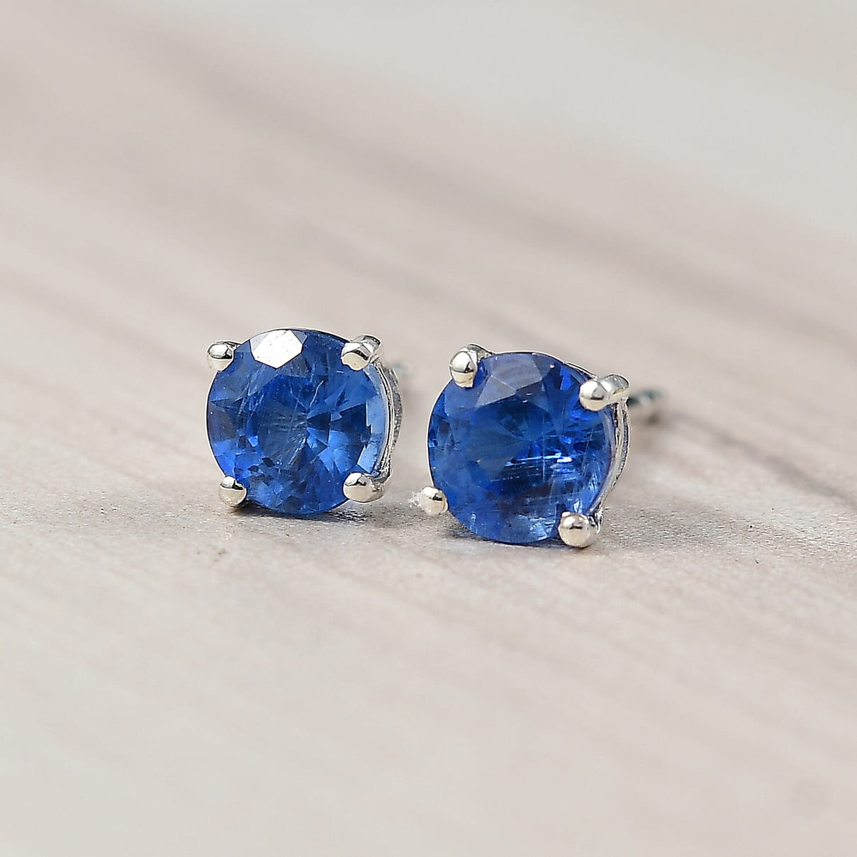 Natural Kashmir kyanite Earring in Platinum Overlay Sterling Silver 1.32 Ct. 8244918 2