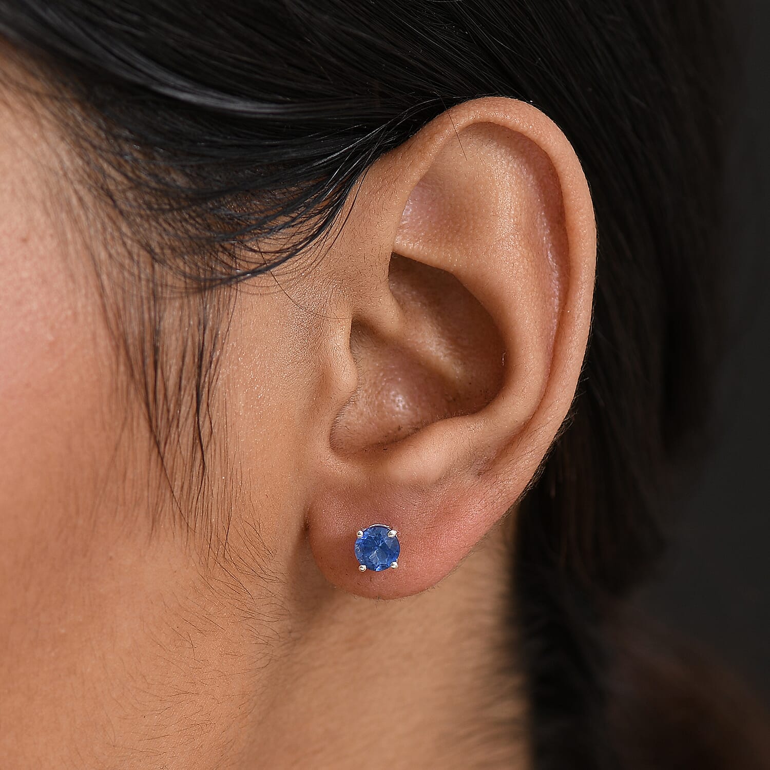 Natural Kashmir kyanite Earring in Platinum Overlay Sterling Silver 1.32 Ct. 8244918 3