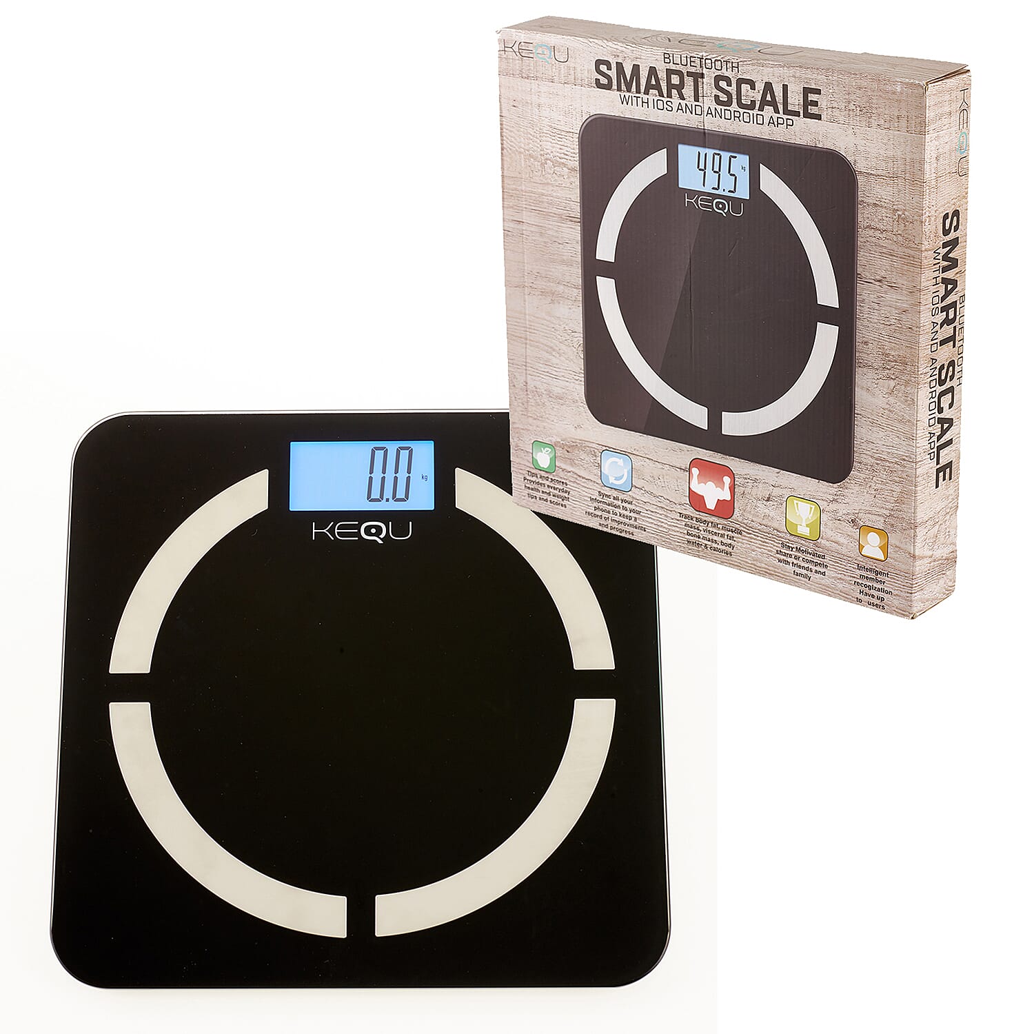 KeQu: Bluetooth Smart Scale With IOS and Android App and LED Light 6273751 0
